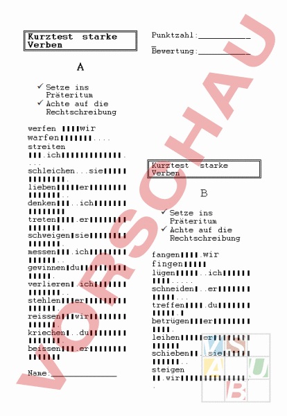 Arbeitsblatt Pr Teritum Deutsch Grammatik