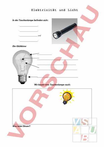 Arbeitsblatt Licht und Elektrizität Physik Elektrizität Magnetismus