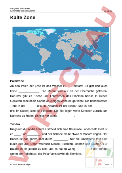 Arbeitsblatt Klimazonen Geographie Anderes Thema