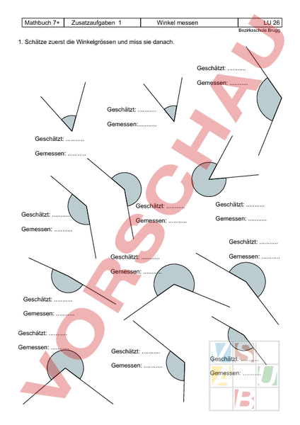 Arbeitsblatt Winkel Messen
 Arbeitsblatt Winkel messen Mathematik Anderes Thema