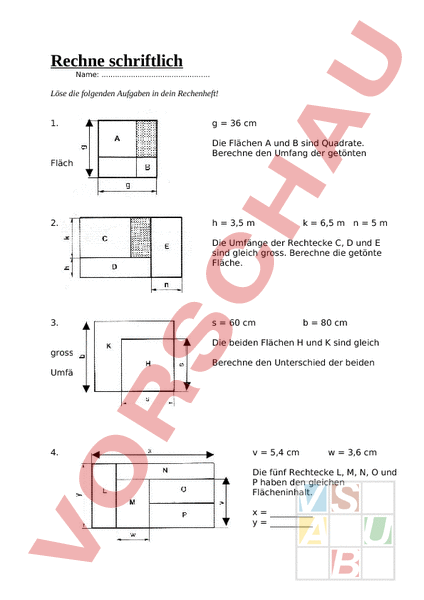 Arbeitsblatt Fl Chenberechnung Geometrie Fl Chen