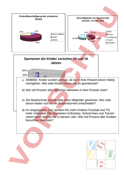 Arbeitsblatt Grafiken Statistik Mathematik Anderes Thema