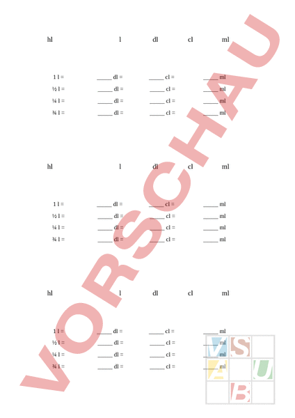 Arbeitsblatt Hohlmasse Umwandeln Mathematik Sachrechnen Gr Ssen