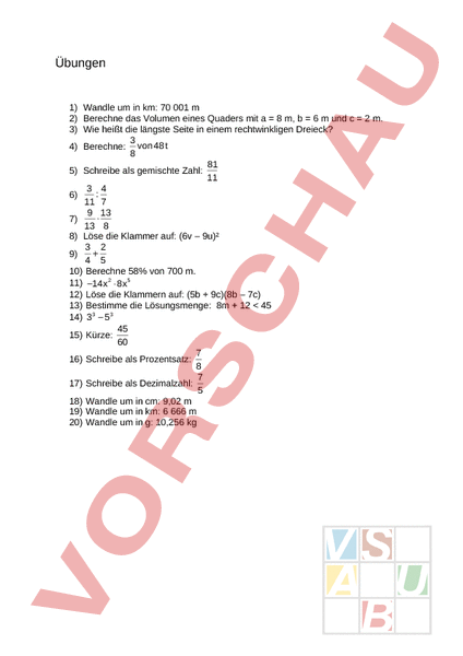 Arbeitsblatt Mathematik Mathematik Sachrechnen Gr Ssen