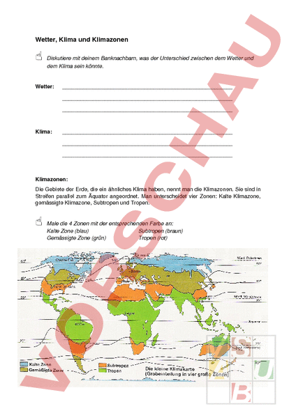 Arbeitsblatt Klimazonen Geographie Anderes Thema