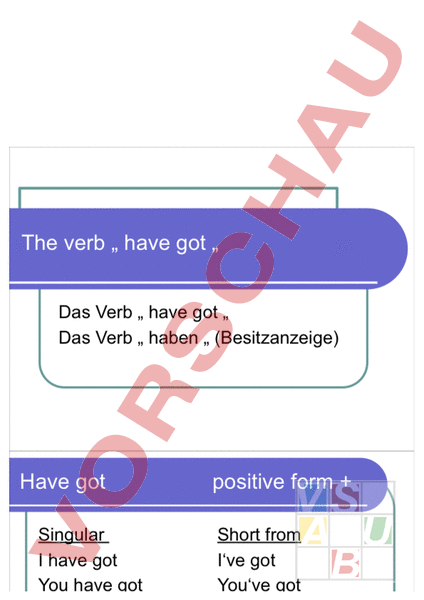Arbeitsblatt Have Got Englisch Grammatik