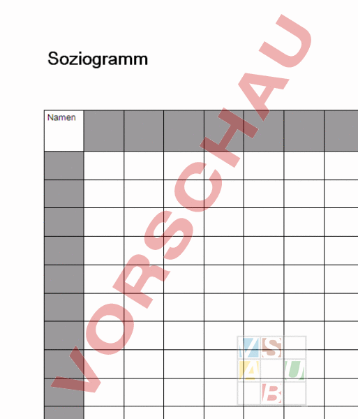 Arbeitsblatt Vorlage Soziogramm Administration Methodik Listen Plane Formulare