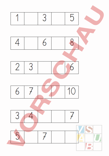 Arbeitsblatt: Zahlenfolgen - Mathematik - Zehnerübergang
