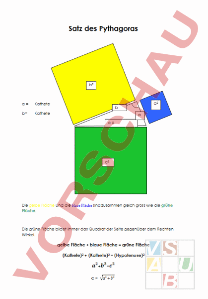 Arbeitsblatt Satz Des Pythagoras
 Arbeitsblatt Satz des Pythagoras Geometrie Gemischte Themen