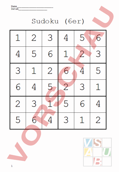 Arbeitsblatt: Sudoku - Mathematik - Anderes Thema