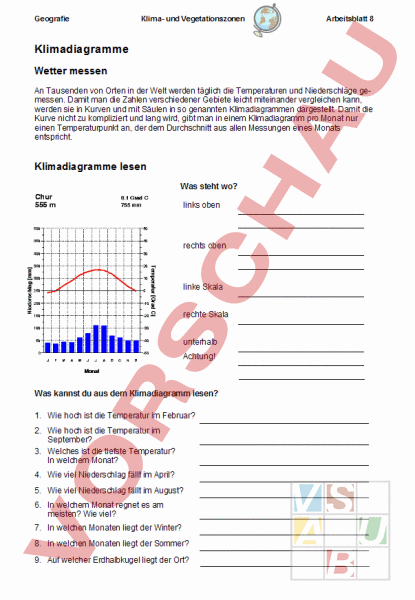 Arbeitsblatt: Wetter_SK_AB8_Klimadiagramme - Geographie - Anderes Thema