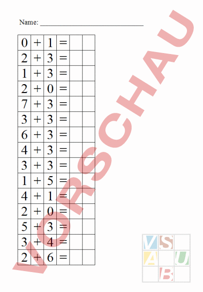 Arbeitsblatt: Plusrechnen Bis 10 - Mathematik - Addition