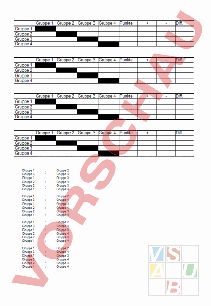 Arbeitsblatt: Spielplan - Bewegung / Sport - Spiel