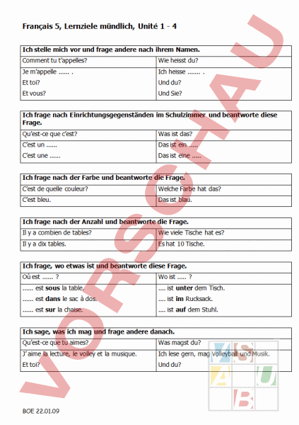 Arbeitsblatt Envol Unit M Ndlich Franz Sisch Lehrmittel