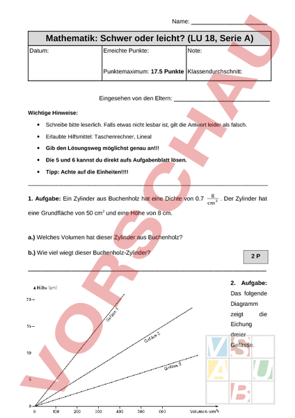 Arbeitsblatt Mathbu Ch Lu Schwer Oder Leicht Mathematik