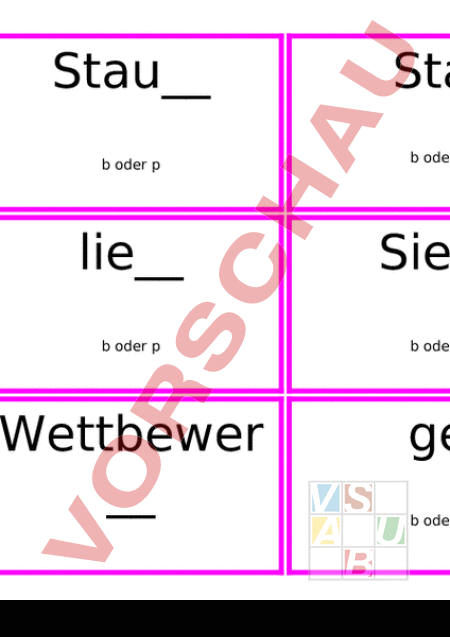 Arbeitsblatt: B/p - Deutsch - Rechtschreibung