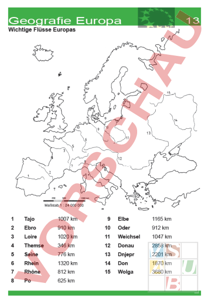 Arbeitsblatt: Geografie Europa 2 Lösungsfolien - Geographie - Europa