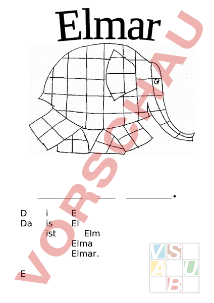 Elmar Arbeitsblätter Kostenlos
 Arbeitsblatt Elmar Leseblatt Deutsch Erstlesen