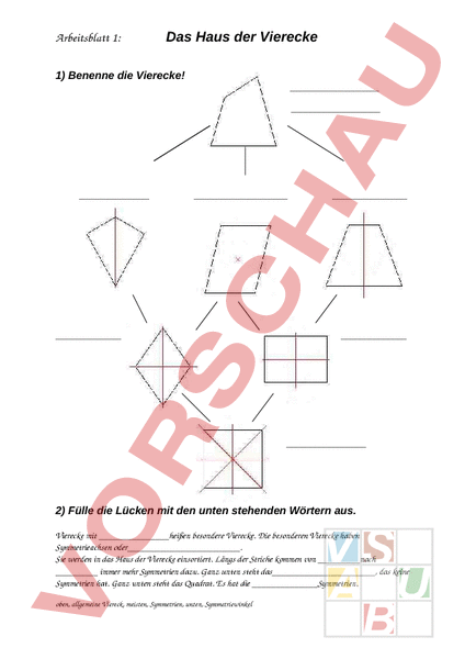 Arbeitsblatt Haus Der Vierecke Mathematik Anderes Thema