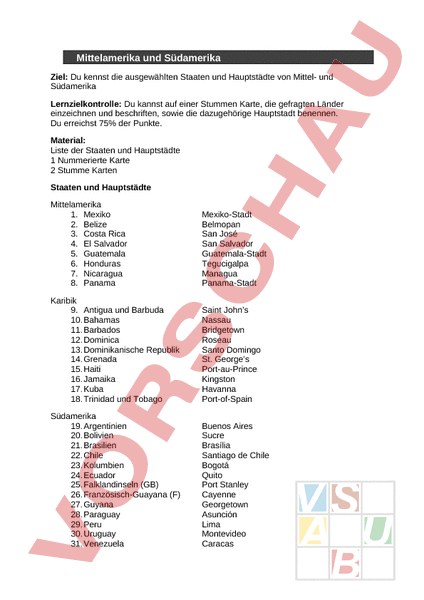 Arbeitsblatt Postler Gg Geographie Sudamerika