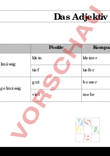 Arbeitsblatt: Die Steigerung Von Adjektiven - Deutsch - Grammatik