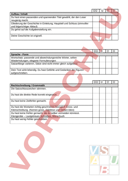 Arbeitsblatt: Texte Beurteilen - Deutsch - Texte Schreiben