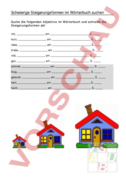Adjektive Steigern Arbeitsblatt
 Arbeitsblatt Adjektive Steigern Deutsch Grammatik
