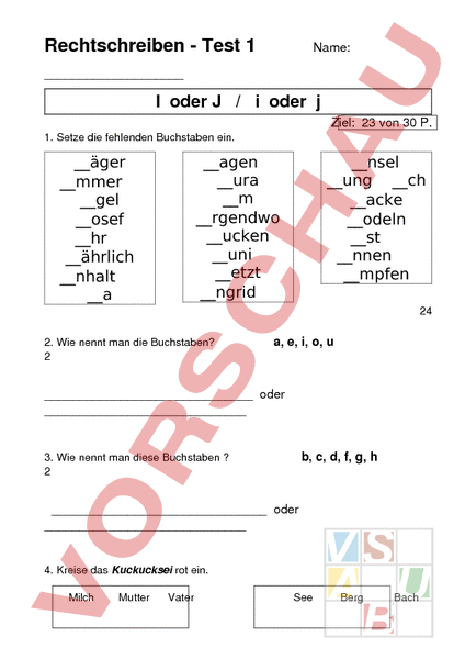 Arbeitsblatt: Rechtschreiben - Deutsch - Rechtschreibung