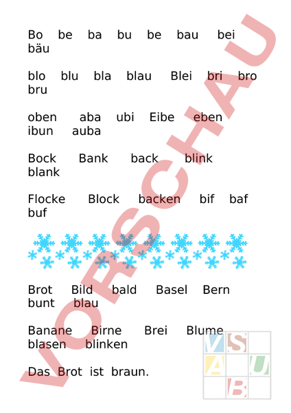 Arbeitsblatt: B,b Wörter - Deutsch - Erstlesen