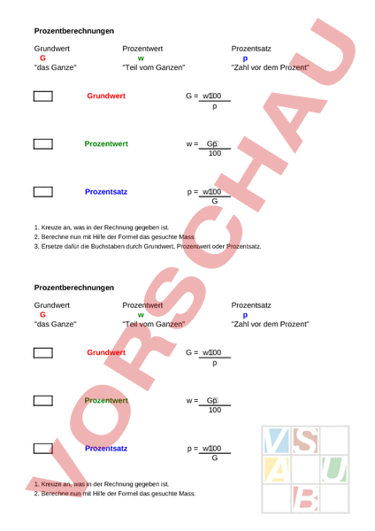 Arbeitsblatt: Hilfen Fürs Prozentrechnen - Mathematik ...