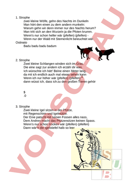 Liedtext Zwei Kleine Wölfe - Liedtexte