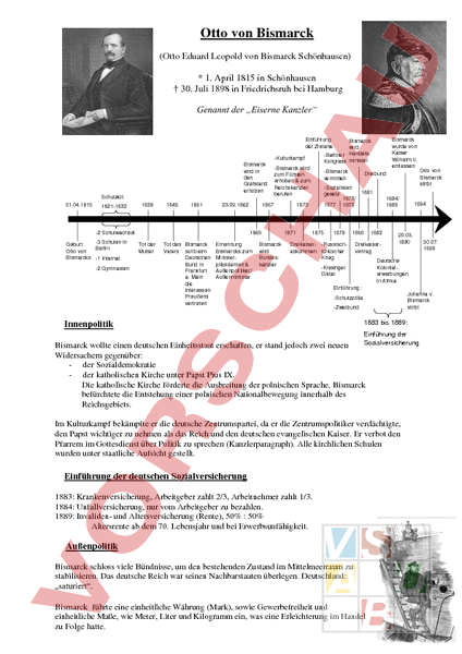 Arbeitsblatt: Bismarck - Geschichte - Politik
