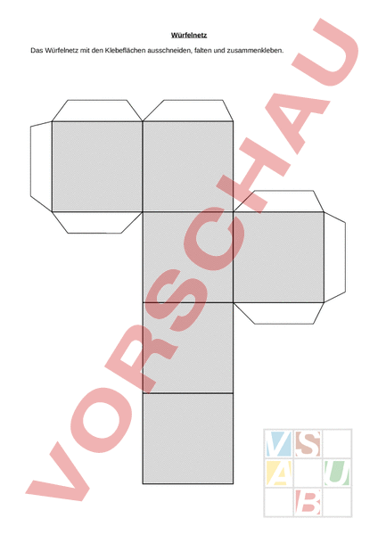 Arbeitsblatt: Würfelnetz - Geometrie - Raumverständnis