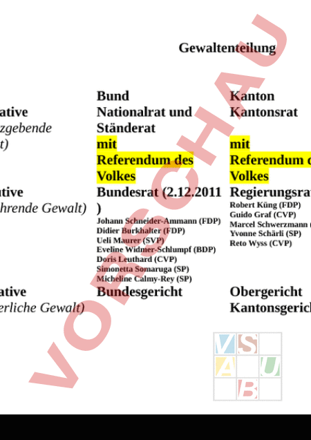 Arbeitsblatt: Gewaltenteilung Reinheftblatt - Geschichte - Politik