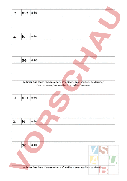 Arbeitsblatt Unit 15 Reflexive Verben Franz sisch Grammatik