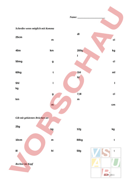 Brüche Maßeinheiten Umwandeln Arbeitsblatt
 Arbeitsblatt Masseinheiten Mathematik Brüche Dezimalzahlen