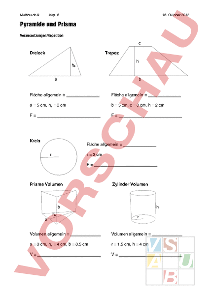 Arbeitsblatt Prisma Und Pyramide Geometrie K Rper Figuren