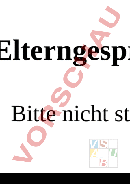 Arbeitsblatt Elterngesprache Schild Diverses Facherubergreifend Gemischte Themen