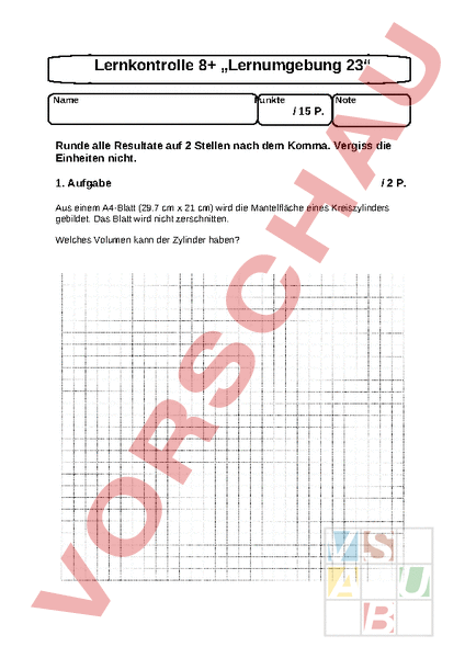 Arbeitsblatt Lernkontrolle Lu Geometrie K Rper Figuren