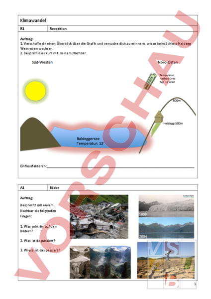 Arbeitsblatt: Klimawandel Unterrichtsmaterial - Geographie - Anderes Thema