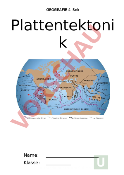 Arbeitsblatt Plattentektonik Skript Geographie Geologie