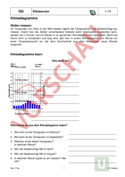 Arbeitsblatt: 2_Klimadiagramme - Biologie - Anderes Thema